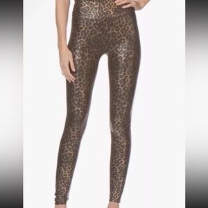 Spanx Faux Leather Leopard Leggings In Leopard Shine Women Size XS NWT